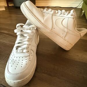 Nike Air Force 1s All-White Low-Top Sneakers